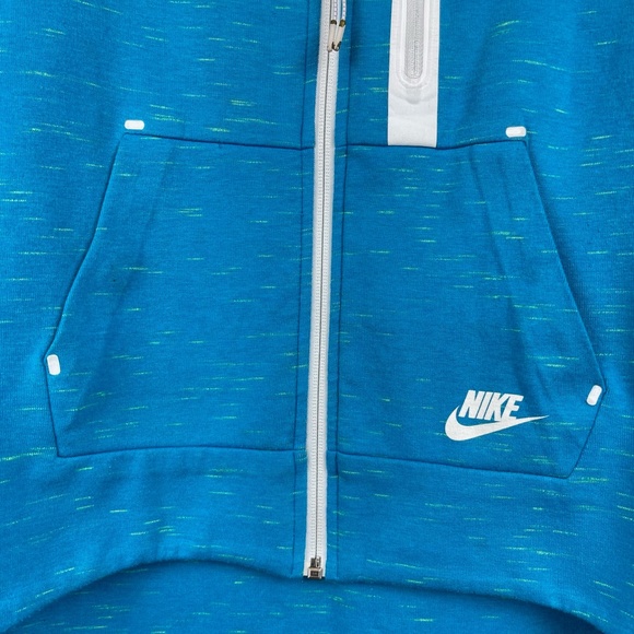 Nike Tech Fleece Women’s Full Zip Moto Jacket Running Cape Hi-Lo Blue Sz XS - Picture 5 of 16